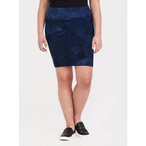 Torrid size 2 blue tie dye mini jersey fold over skirt